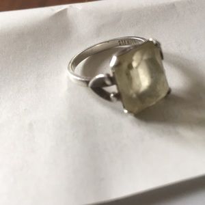Sterling large Topaz Ring vintage